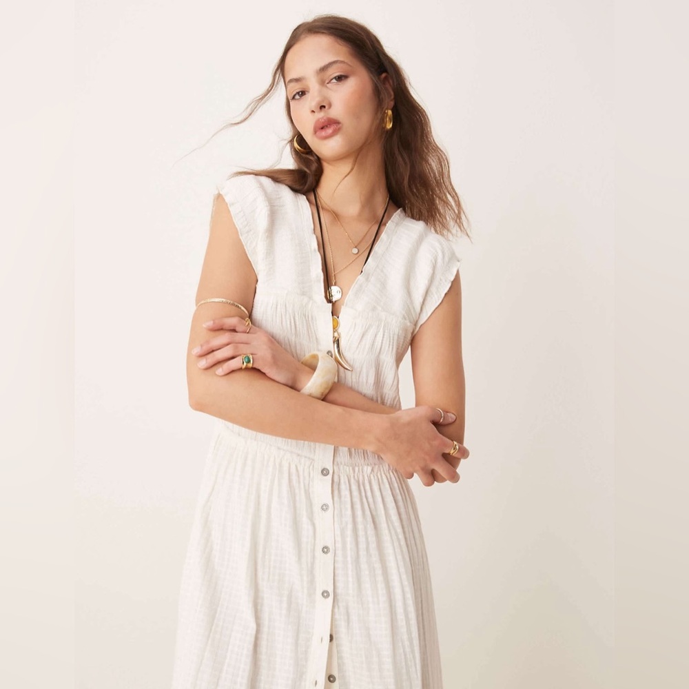 NWT Free People Ethereal Cottage Desert Dazed Midi Dress Boho Sz M - Picture 2 of 13